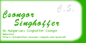 csongor singhoffer business card